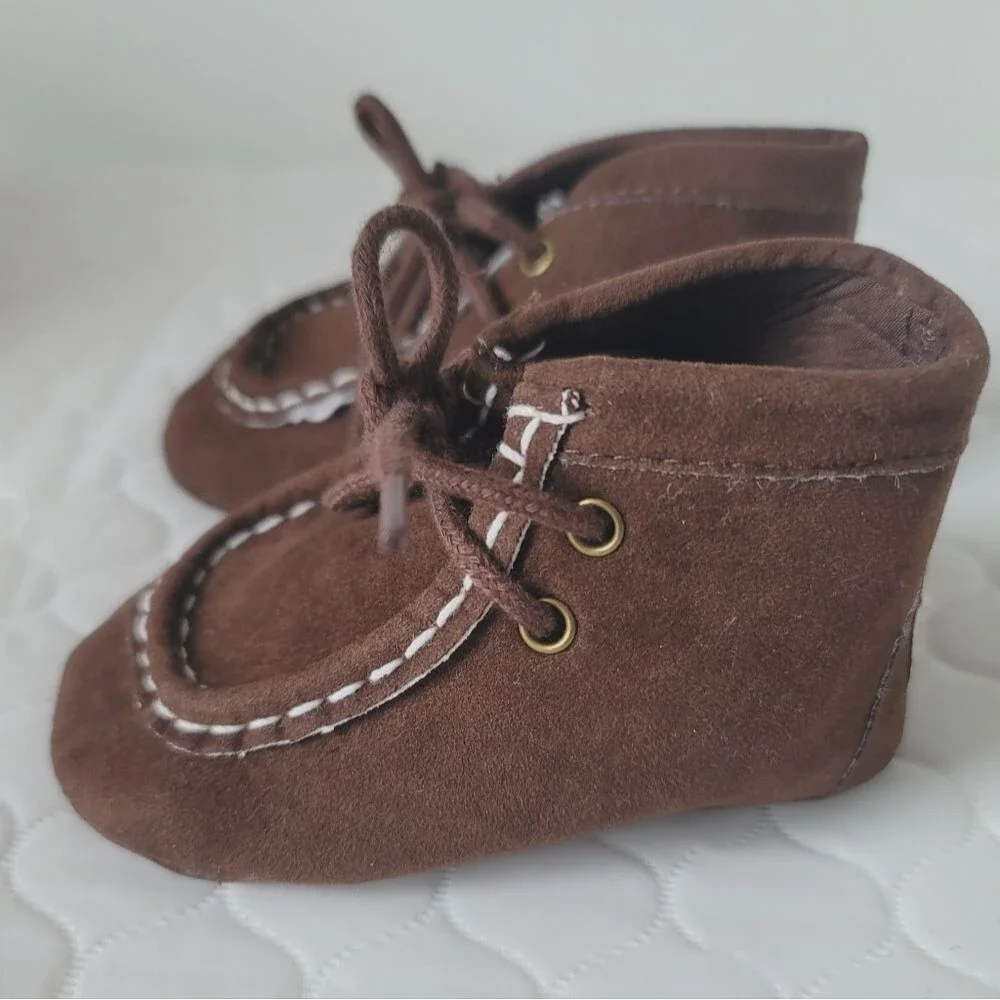 Romirus High Top Crib Baby Shoes Brown Size 2